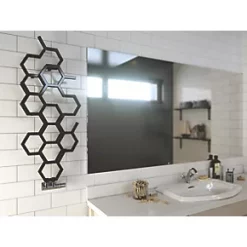 Terma Hex Radiator 1200 x 486mm Black 1180BTU -Designer Radiators Store 103RH A2