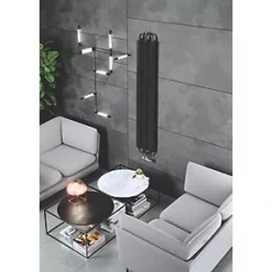 Terma Ribbon V Designer Radiator 1720 x 290mm Black 2251BTU -Designer Radiators Store 375HR A2