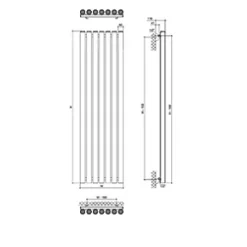 Ximax Erupto Designer Radiator 1500 x 585mm Anthracite 4642BTU -Designer Radiators Store 3828H A2