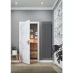 Terma Rolo-Room-E Wall-Mounted Oil-Filled Radiator Grey / Silver 1000W 480 x 1800mm -Designer Radiators Store 421HR A5