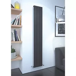 Kudox AluLite Flat Aluminium Radiator 1800 x 280mm Black 2337BTU -Designer Radiators Store 425FH A2
