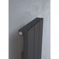 Kudox AluLite Flat Aluminium Radiator 1800 x 280mm Black 2337BTU -Designer Radiators Store 425FH A4