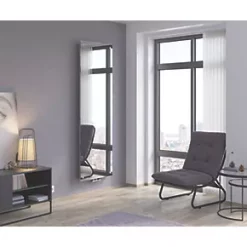 Ximax Oceanus Designer Radiator with Mirrored Panel 1800 x 445mm Silver 2102BTU -Designer Radiators Store 49513 A3