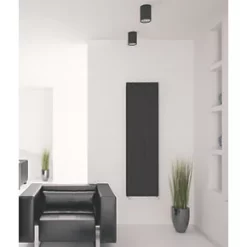 Moretti Modena Designer Radiator 1800 x 433mm Matt Charcoal 3088BTU -Designer Radiators Store 5928D A2