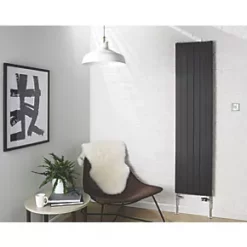 Moretti Modena Designer Radiator 1800 x 433mm Matt Charcoal 3088BTU -Designer Radiators Store 5928D A4