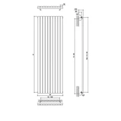 Ximax Fortuna Designer Radiator 1800 x 410mm White 2952BTU -Designer Radiators Store 7887H A3