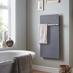 Towelrads Vetro Stone Electric Glass Infrared Designer Radiator 500 x 1000mm Slate Grey 2388BTU 2 Towelrads Vetro Stone Electric Glass Infrared Designer Radiator 500 x 1000mm Slate Grey 2388BTU - Image 2